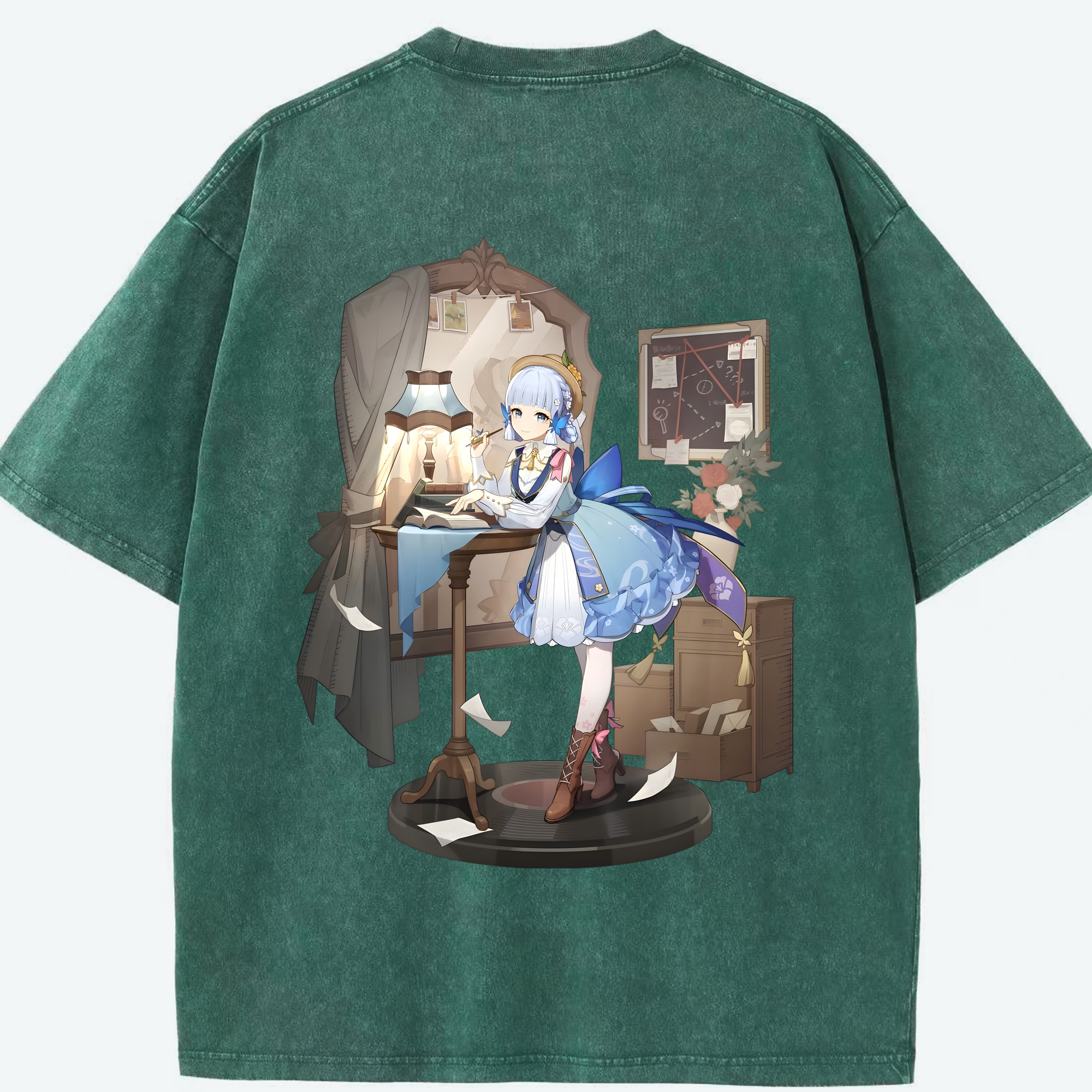 げんし神 神里綾華 神宮寺レン genshin Kamimiya Ren 綿100% ヴィンテージ風 半袖Tシャツ（背面プリント）